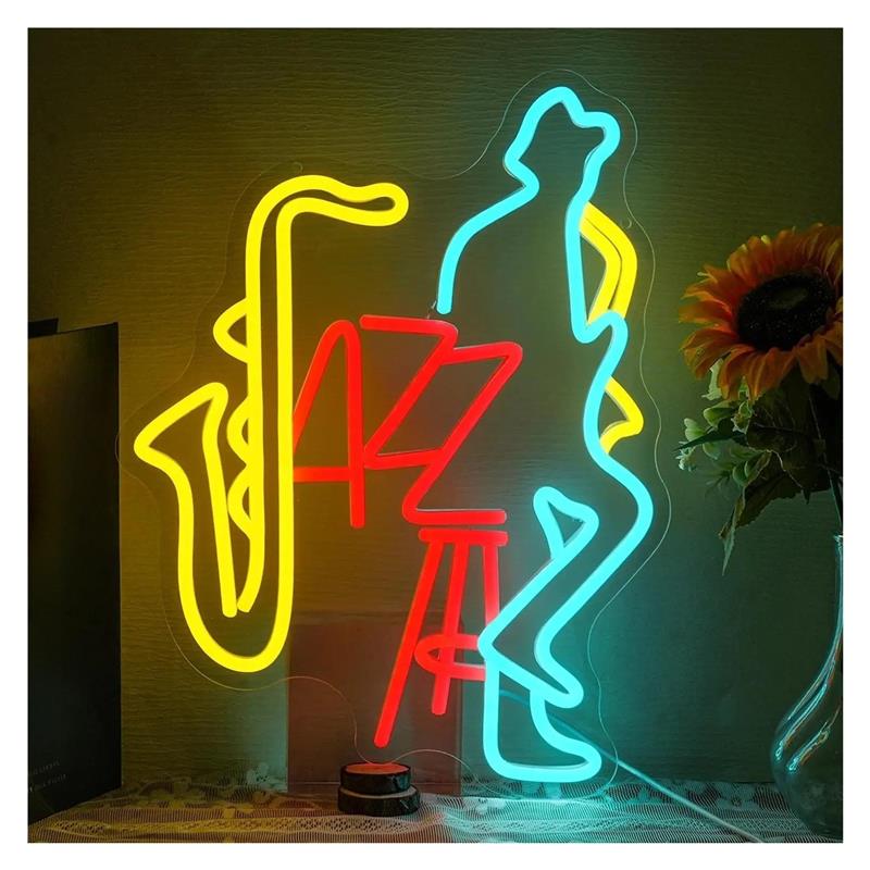 Musical Instrument Shop - Неоновая вывеска Jazz Live с изображением